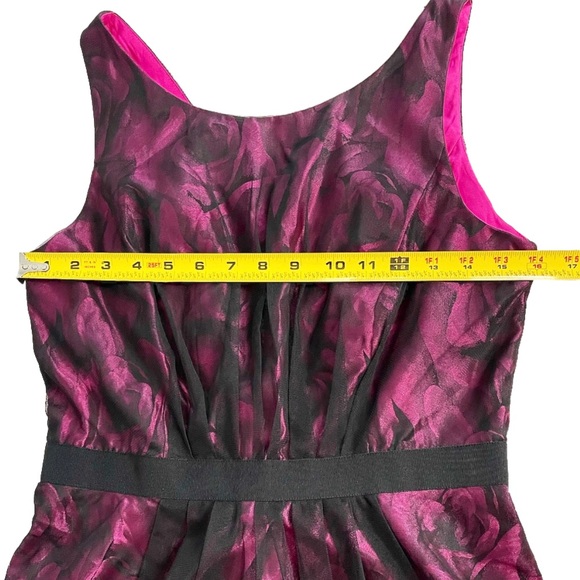 Jessica Simpson Floral Fit&Flare Dress Women 8 Sangria Black/Hot Pink Tulle EUC - Picture 4 of 9